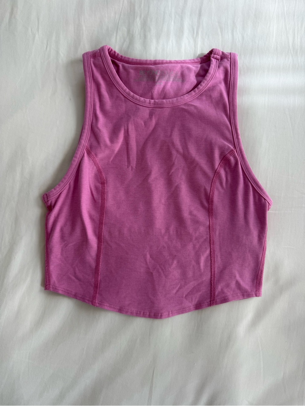 EUC Beyond Yoga Pink Space Dye Sleeveless Crop Tank Top size small